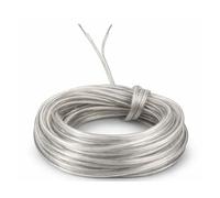 Cavo Piattina Trasparente 2x0,50 mm² SOTTILE - Matassa 10 Metri - Rame Puro - Ideale per Lampade, Lumi e Lampadari - 250V - Prometeo Electronics