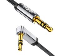 Cavo piatto AUX audio mini jack da 3,5 mm 2 m argento
