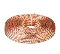 Cavo Piatto di Rame Intrecciato per la Messa a TER 2 Meters Flat Copper Braided Ground Strap Wire - Pure Copper Wire for Automotive, Industrial, Electronics, Machinery, Aerospace(4 Square)