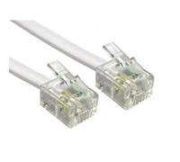 Cavo Piatto Telefonico RJ11 a RJ11 6P4C Modem Telefonico Router Fax DSL VDSL Internet 10M (Bianco, 10 Metri)