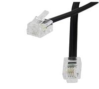 Cavo Piatto Telefonico RJ11 a RJ11 6P4C Modem Telefonico Router Fax DSL VDSL Internet 4M (Nero, 4 Metri)