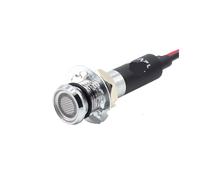 Cavo pilota lampada di segnalazione Pannello di controllo a LED in metallo, indicatore di direzione, luce di avvertimento, cavo da 20 cm, finitura cromata, for auto, barche e(220V White)