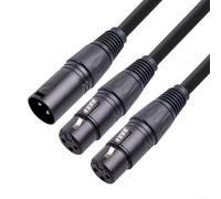 Cavo professionale XLR a Y, 1 m, schermatura in rame OFC, 100 cm | Schermatura in nichel, OFC, per protezione EMI/RFI, lunghezza 50 cm, compatibile con mixer
