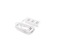 Cavo prolunga 3 prese z/u 5m/H05VV-F 3G1/bianco PM-BW-3G-50