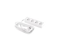 Cavo prolunga 4 prese con/u 1,5m/H05VV-F 3G1/bianco PM-BW-4G-15