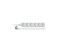 Cavo prolunga 6 prese con/u 3m/H05VV-F 3G1/bianco P0613