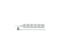 Cavo prolunga 6 prese con/u 5m/H05VV-F 3G1/bianco P0615
