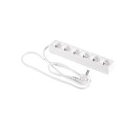 Cavo prolunga 6 prese z/u 1,5m/H05VV-F 3G1/bianco PM-BW-6G-15