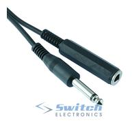 Cavo Prolunga Audio Jack Mono Maschio 6,35mm 1/4" Femmina 1m-5m