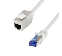 Cavo Prolunga Cat6A S/FTP 1m Grigio RAL7035 LSZH - Logilink ICOC SF6A-010-EXT