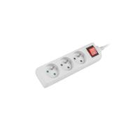 LANBERG 1.5M White LANTERGE Curve 3X 230V PL with Circuit Breaker, Full Copper