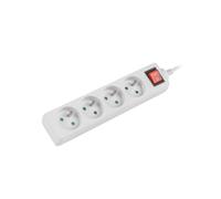 LANBERG 1.5M White LANTERGE Curve 4X 230V PL with Circuit Breaker, Full Copper