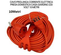 CAVO PROLUNGA CORRENTE ELETTRICA PRESA DOMESTICA CASA GIARDINO 220 VOLT 10 METRI