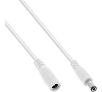 InLine - Cavo di prolunga DC universale, cavo di prolunga per strisce LED, telecamere di sorveglianza, stampanti, router, switch, ecc., spina DC 5,5 x 2,1 mm, bianco, 3 m