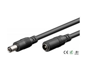 Cavo Prolunga di Alimentazione plug DC 2.1 mm 10m Nero Maschio Femmina