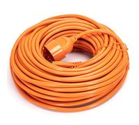 Cavo prolunga elettrico da 30m - Spina 16A 2P+T e Presa Schuko+Bipasso 16A 2P+T Arancione Aigostar