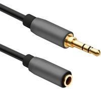 HELOS Cavo di prolunga, jack da 3,5 mm, maschio/femmina, 3 pin, Premium, 0,5 m, nero