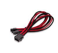 Cavo\Prolunga Sleevato EPS 8Pin Femmina a 4+4Pin Maschio, 300mm, Nero Rosso