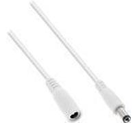 InLine® Cavo di prolunga DC maschio/femmina 5,5 x 2,1 mm, bianco, 5 m