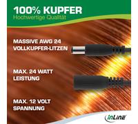 Cavo prolunga spina DC 5,5x2,1mm - nero - 0,5m NEW