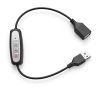 Cavo prolunga timer USB con dimmer, cavo timer intelligente 5V da 30 cm per luci LED 5V, accensione/spegnimento automatico 2/4/8H e controllo luminosità a 10 livelli, USB-A maschio-femmina