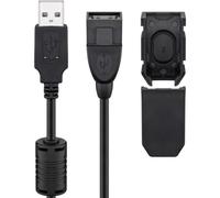 Goobay 93284 Cavo Prolunga USB Tipo A 2.0 con Clip di Sicurezza, Nero