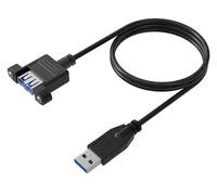 Cavo Prolunga USB 3.0 SuperSpeed A/A M/F da Pannello 1m Nero