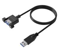Cavo Prolunga USB 3.0 SuperSpeed A/A M/F da Pannello 1m Nero