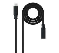 Cavo Prolunga USB-C Nanocable 10.01.4502 3.2 Gen2x2 20Gbps 100W 2m Nero