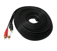 System-S Cavo RCA 2 RCA 20 m maschio a AUX 3,5 mm jack stereo AV in nero