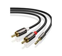 Cavo RCA 3.5mm Jack AUX Oro 1m, compatibile TV, Smartphone, PC, Lettori MP3, ...