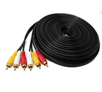 System-S Cavo RCA 3 RCA 15 m maschio a maschio Stereo & Composite AV Adapter Nero