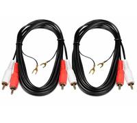 Cavo RCA Audio Stereo con Filo di Massa 1,2 m - 2x RCA Maschio a 2x RCA Maschio con Messa a Terra - Cavo Phono per Giradischi e Amplificatori Hi-Fi (2 pezzi)