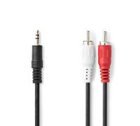 CAVO RCA NEDIS CAGP22200BK20 JACK MASCHIO 3.5 mm - 2x RCA MASCHIO 2 METRI COLORE NERO