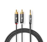 CAVO RCA NEDIS CATB22200GY20 JACK MASCHIO 3.5 mm - 2x RCA MASCHIO 2 METRI COLORE ANTRACITE