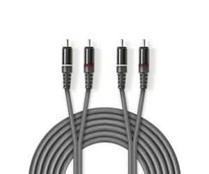CAVO RCA NEDIS COTH24200GY50 DA 2 RCA MASCHIO A 2 RCA MASCHIO 5.00 m