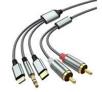 Cavo RCA per telefono cavo da 2 RCA a jack da 3,5 Cavo audio da USB tipo C a 2