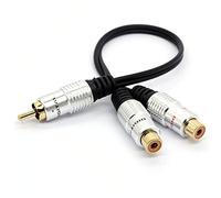 Cavo RCA sdoppiatore, da 1 RCA mono maschio a 2 RCA fono femmina, cavo adattatore, 0,3 m