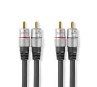 Cavo RCA stereo HIFI schermato di alta qualità 250 cm. contatti dorati