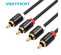 Cavo RCA stereo Vention - Interfaccia placcata in oro - Conduttore in bronzo smaltato - Materiale in alluminio e PVC - Colore nero
