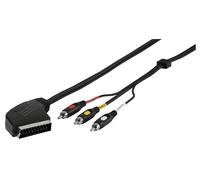 Vivanco VVVSCAR3RCA20MM Cavo SCART 2 m SCART (21-pin) 3 x RCA Nero