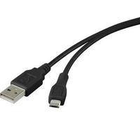 Cavo RenkForce USB 2.0 [1x USB 2.0 Plugs A-1x USB 2.0 Plug Micro-B] 1 M Contatti plug-in placcati in oro nero, certificato UL ( NEW