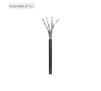 Cavo Rete Cat.6 Esterno S-FTP CCA Nero 100m Bobina Resistente UV Schermato