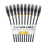 StarTech.com N6PAT100CMBKS10PK cavo di rete Nero 1 m Cat6 U/UTP (UTP)