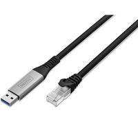 DIGITUS Cavo USB a Ethernet - Tipo-A a RJ45 - USB-A 3.2 Gen1 - 1 Gbit/s - 15 m - LSZH - Cat 6A S/FTP - AWG 26 - Plug & Play - Nero