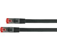 Python Series Ethernet LAN Cavo Patch con Rastnasenschutz RNS E Nylon Intrecciato Nero Nero 2 m