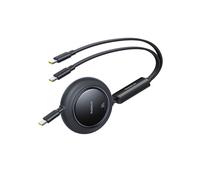 Cavo retrattile 2 in 1 USB-C da 100 W, lunghezza 1,2 m - Nero