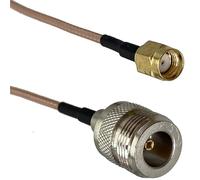 Cavo RF Jumper a treccia RG316 RG58 N a N SMA RP SMA maschio e jack femmina con dado passaparete dritto 6 pollici ~ 20 m(RG316 N F to RPSMA M,3FT (1M))