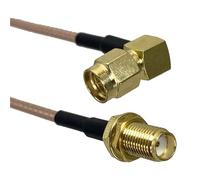 Cavo RG316 con connettore coassiale RF SMA femmina passante a SMA maschio ad angolo retto, lunghezza da 4 pollici a 5 metri(6inch (15CM))