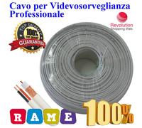 Cavo RG59 MINI ED ALIMENTAZIONE 0.50MM 100 METRI IN RAME IDEALE PER TELECAMERE